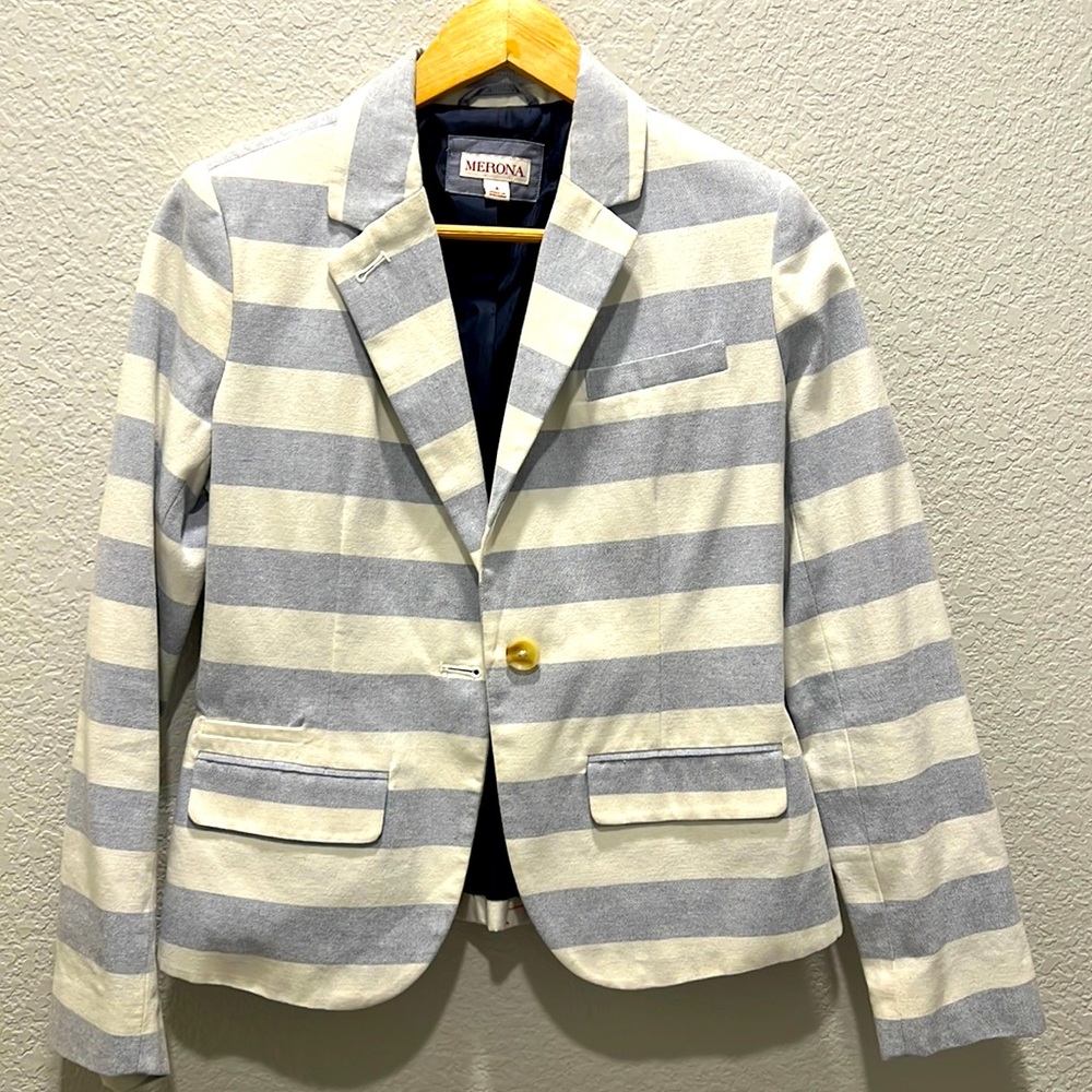 Marona size 4 denim striped Blazer